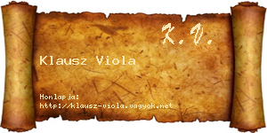 Klausz Viola névjegykártya